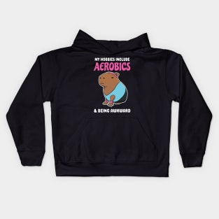 My hobbies include Aerobics and being awkward cartoon Capybara Kids Hoodie